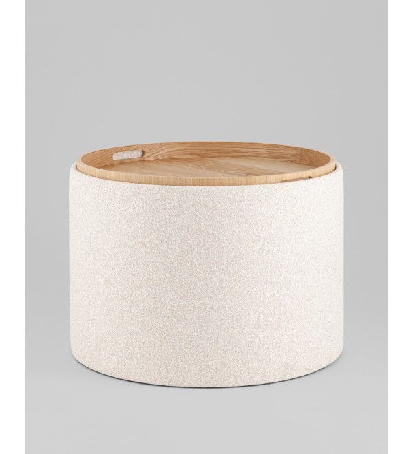 Пуф с ящиком Хюгге L букле бежевый