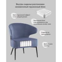 Кресло лаунж Royal Stripes велюр синий