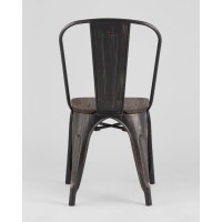 Стул TOLIX WOOD черный патина золото