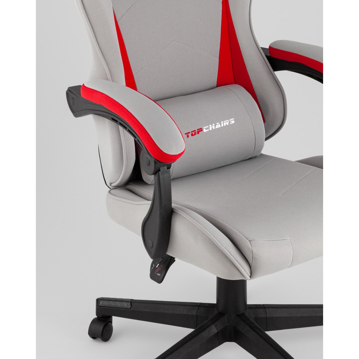 Кресло спортивное TopChairs Phantom ткань серо-красный