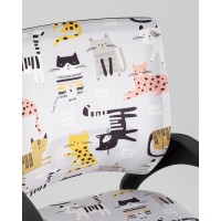 Кресло офисное TopChairs Simple SN Junior принт Blue Cats пластик черный