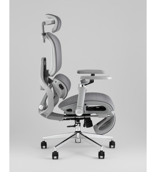 Кресло офисное TopChairs Prodigy с оттоманкой серый