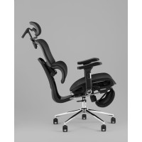 Кресло офисное TopChairs Stich с оттоманкой, черный