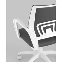 Кресло офисное Topchairs ST-BASIC-W серая ткань крестовина белый пластик
