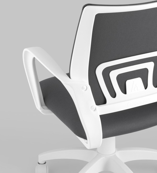 Кресло офисное Topchairs ST-BASIC-W серая ткань крестовина белый пластик
