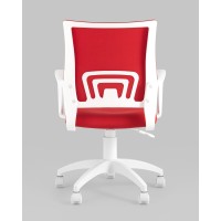 Кресло офисное TopChairs ST-BASIC-W красная ткань крестовина белый пластик