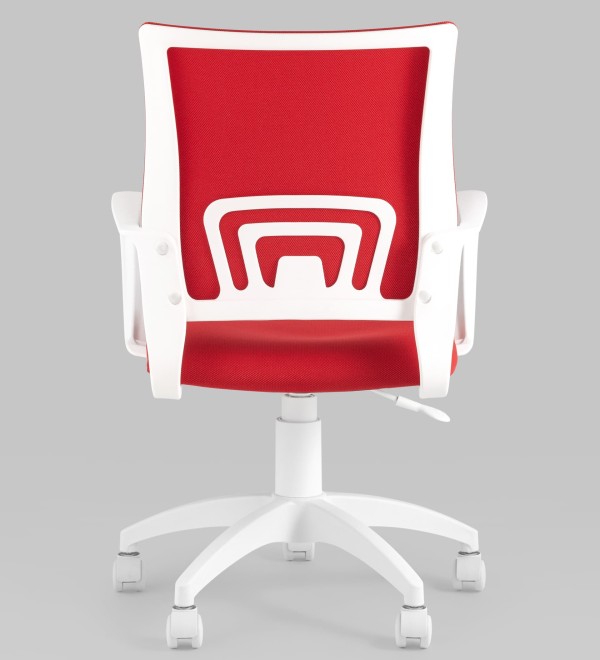 Кресло офисное TopChairs ST-BASIC-W красная ткань крестовина белый пластик