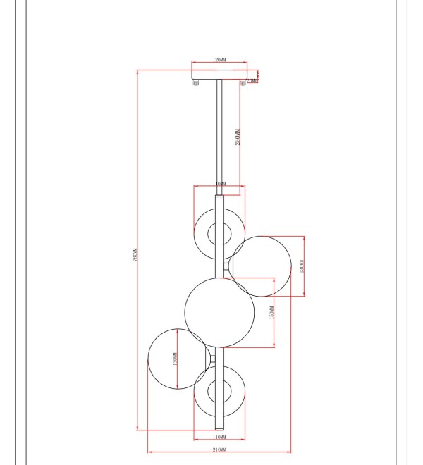 Светильник подвесной Moderli V10795-5P Renny
