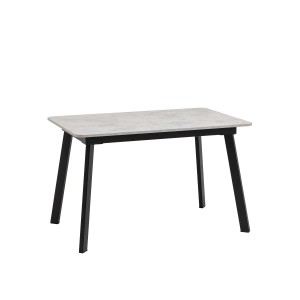 Стол Batu new 120-160/80/76 столешница ЛМДФ ароза светлая подстолье металл черный