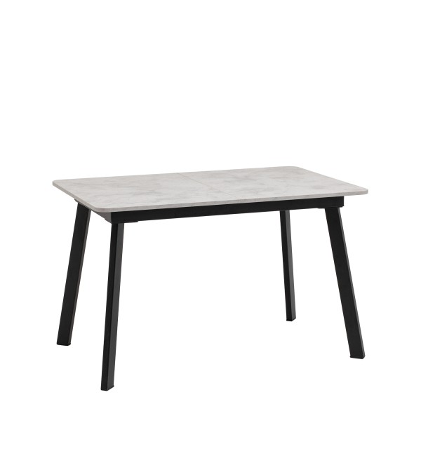 Стол Batu new 120-160/80/76 столешница ЛМДФ ароза светлая подстолье металл черный