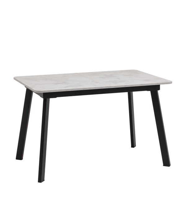 Стол Batu new 120-160/80/76 столешница ЛМДФ ароза светлая подстолье металл черный