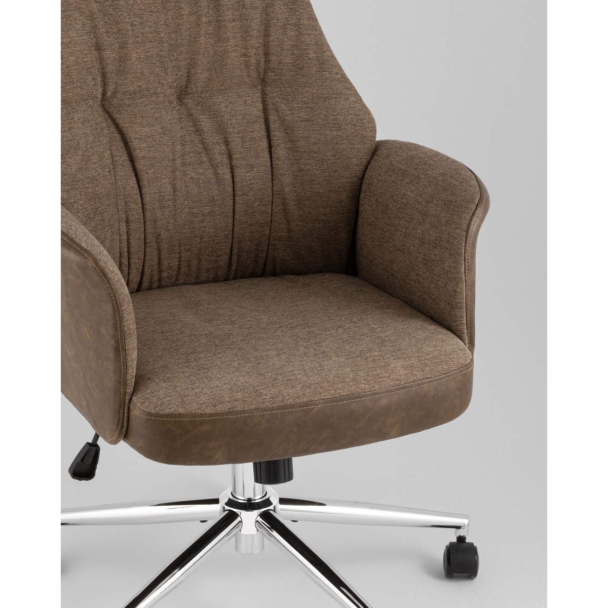 Кресло офисное TopChairs Neoma коричневый экокожа ткань