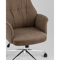 Кресло офисное TopChairs Neoma коричневый экокожа ткань