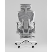 Кресло офисное TopChairs Prodigy с оттоманкой серый