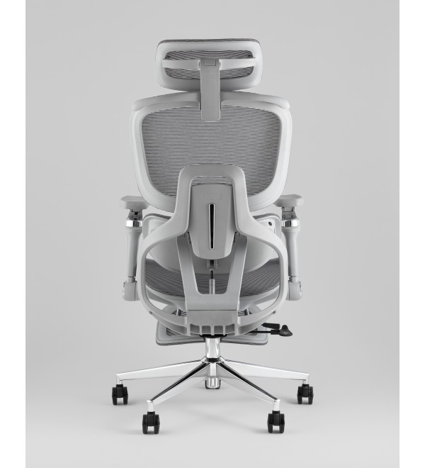 Кресло офисное TopChairs Prodigy с оттоманкой серый