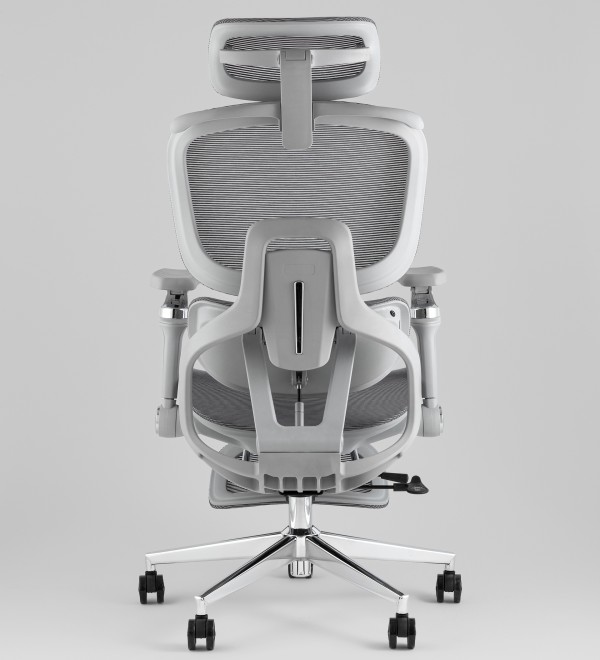 Кресло офисное TopChairs Prodigy с оттоманкой серый
