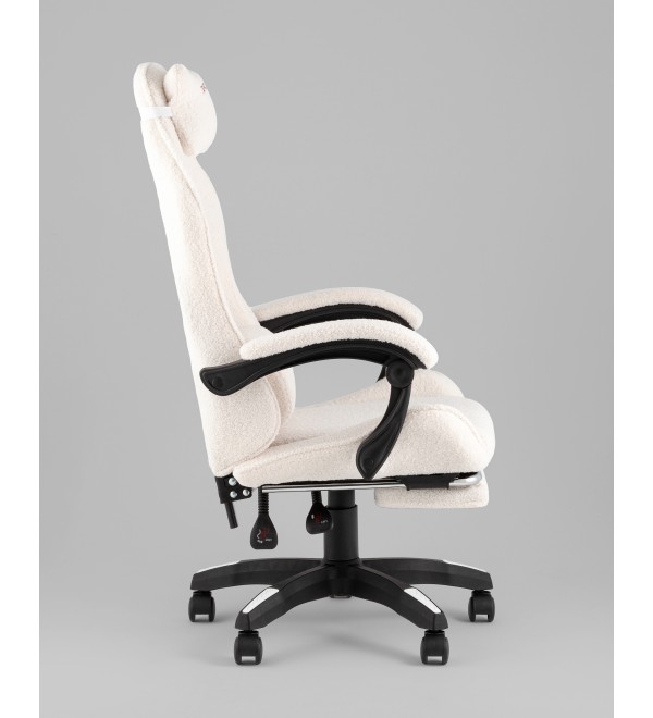 Кресло спортивное TopChairs MG-7019 букле белый