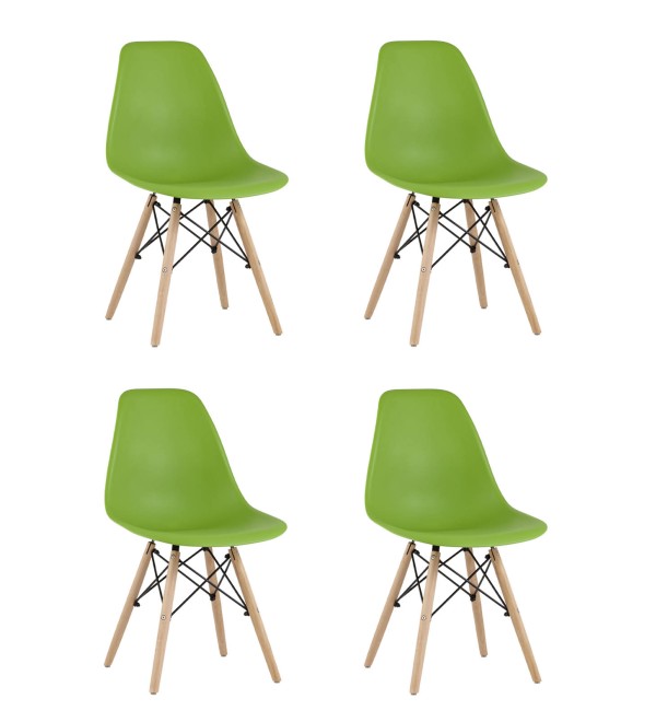 Стул Eames Style DSW зеленый x4 (разборный каркас)