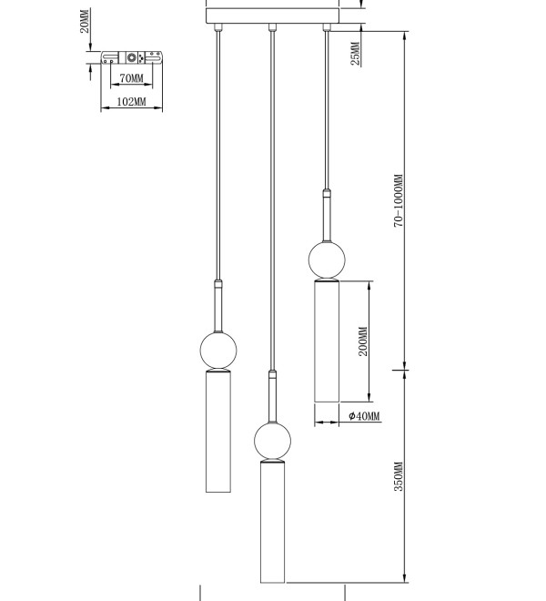 Светильник подвесной Moderli V11791-3P Illis