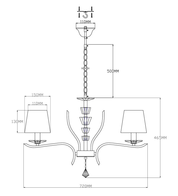 Люстра подвесная Moderli V2551-5P Silvestor