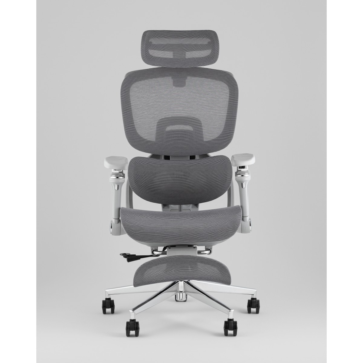 Кресло офисное TopChairs Prodigy с оттоманкой серый