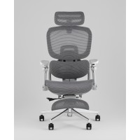 Кресло офисное TopChairs Prodigy с оттоманкой серый