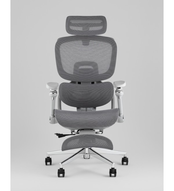 Кресло офисное TopChairs Prodigy с оттоманкой серый