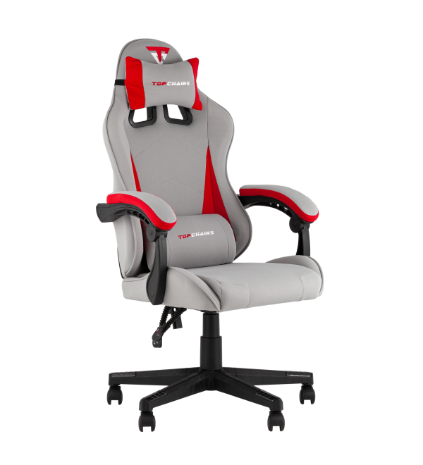Кресло спортивное TopChairs Phantom ткань серо-красный