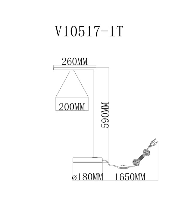 Лампа настольная Moderli V11595-1T Omaha
