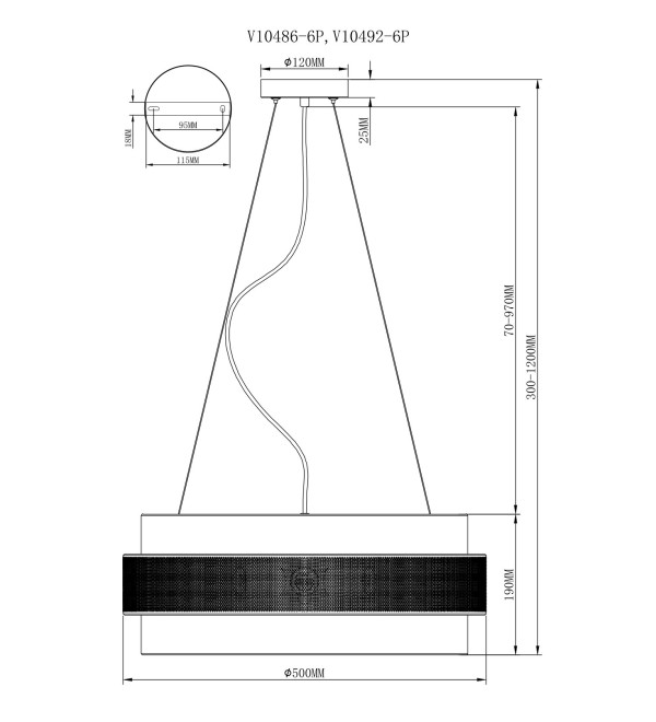 Люстра подвесная Moderli V10492-6P Gela