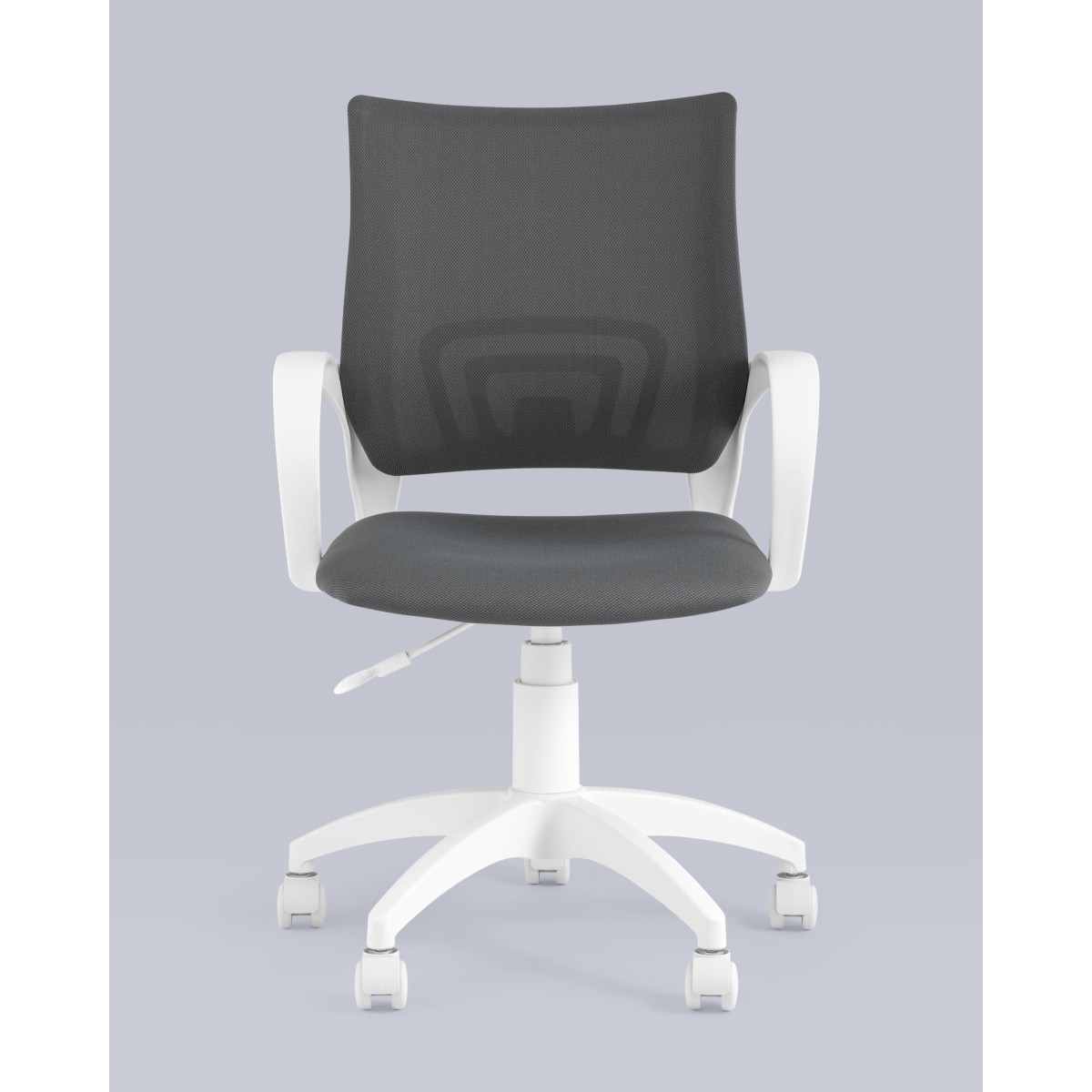 Кресло офисное Topchairs ST-BASIC-W серая ткань крестовина белый пластик