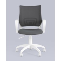 Кресло офисное Topchairs ST-BASIC-W серая ткань крестовина белый пластик