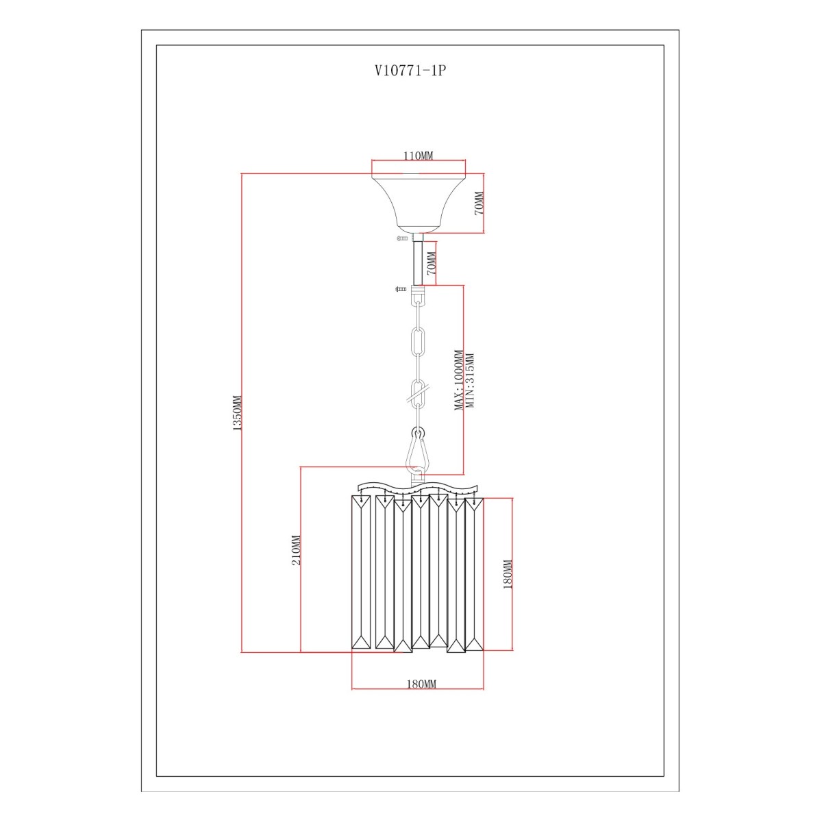 Светильник подвесной Moderli V10771-1P Wave