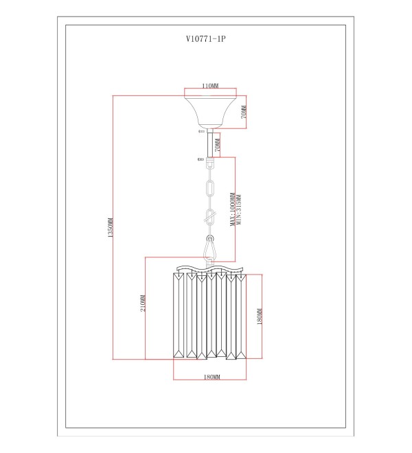 Светильник подвесной Moderli V10771-1P Wave