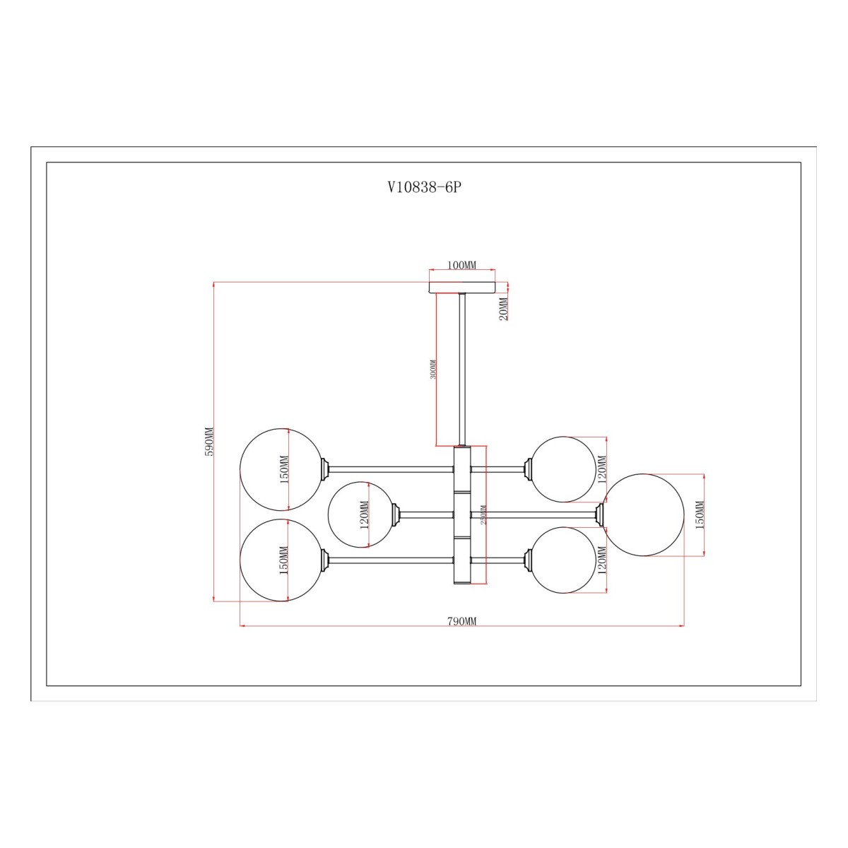 Светильник подвесной Moderli V10838-6P Molecule
