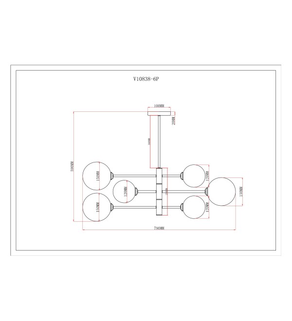 Светильник подвесной Moderli V10838-6P Molecule