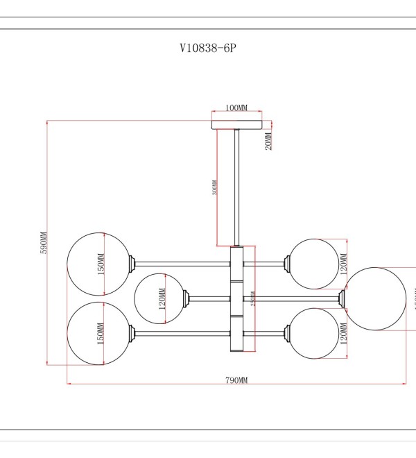 Светильник подвесной Moderli V10838-6P Molecule