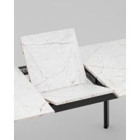 Стол Batu new 120-160/80/76 столешница ЛМДФ азул оникс подстолье металл черный