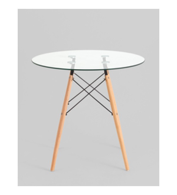 Стол Eames DSW NEW D80 стеклянный