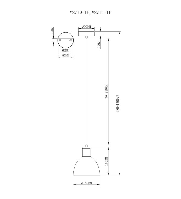 Подвесной светильник Moderli V2711-1P Irina