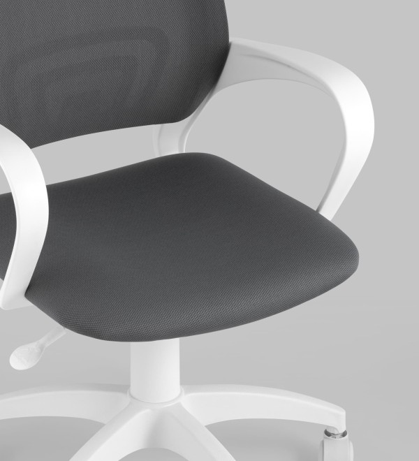 Кресло офисное Topchairs ST-BASIC-W серая ткань крестовина белый пластик