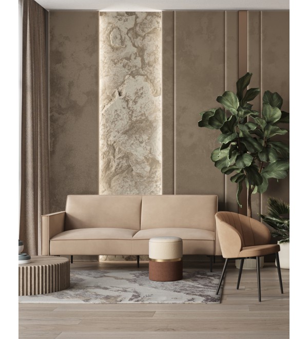 Диван прямой Кассель велюр бежевый