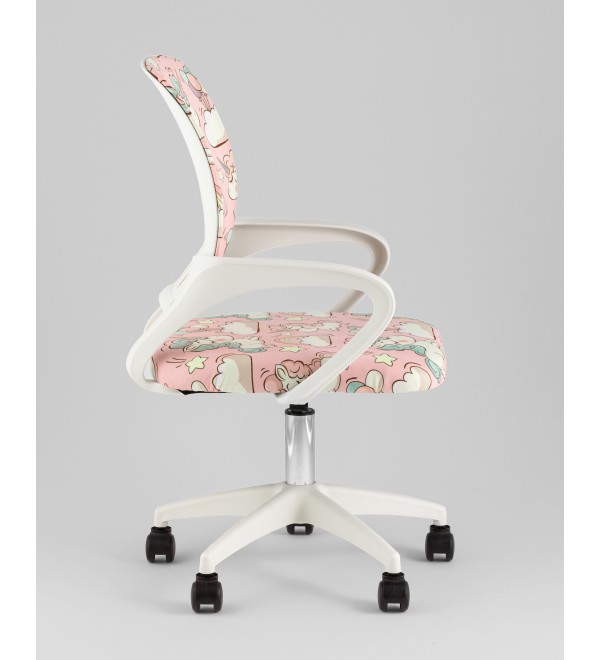 Кресло офисное TopChairs Simple SN Junior принт Unicorns пластик белый