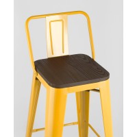 Стул барный TOLIX WOOD со спинкой желтый