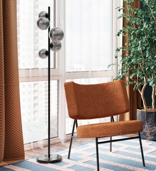 Кресло District Lounge букле терракотовый