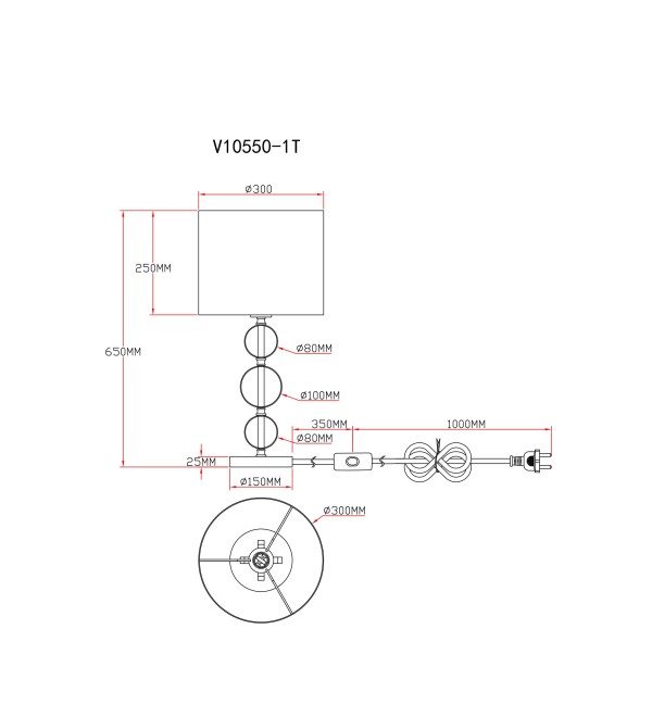 Лампа настольная Moderli V10550-1T Brulee