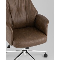 Кресло офисное TopChairs Neoma коричневый экокожа