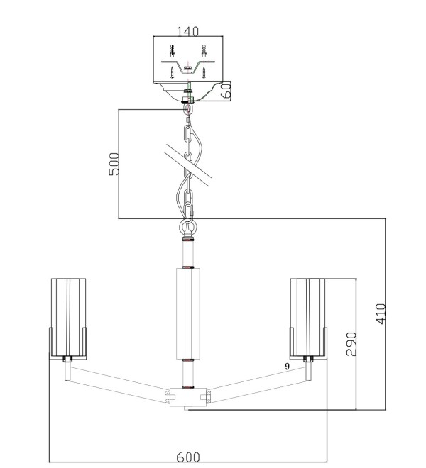 Люстра подвесная Moderli V11074-6P Brass
