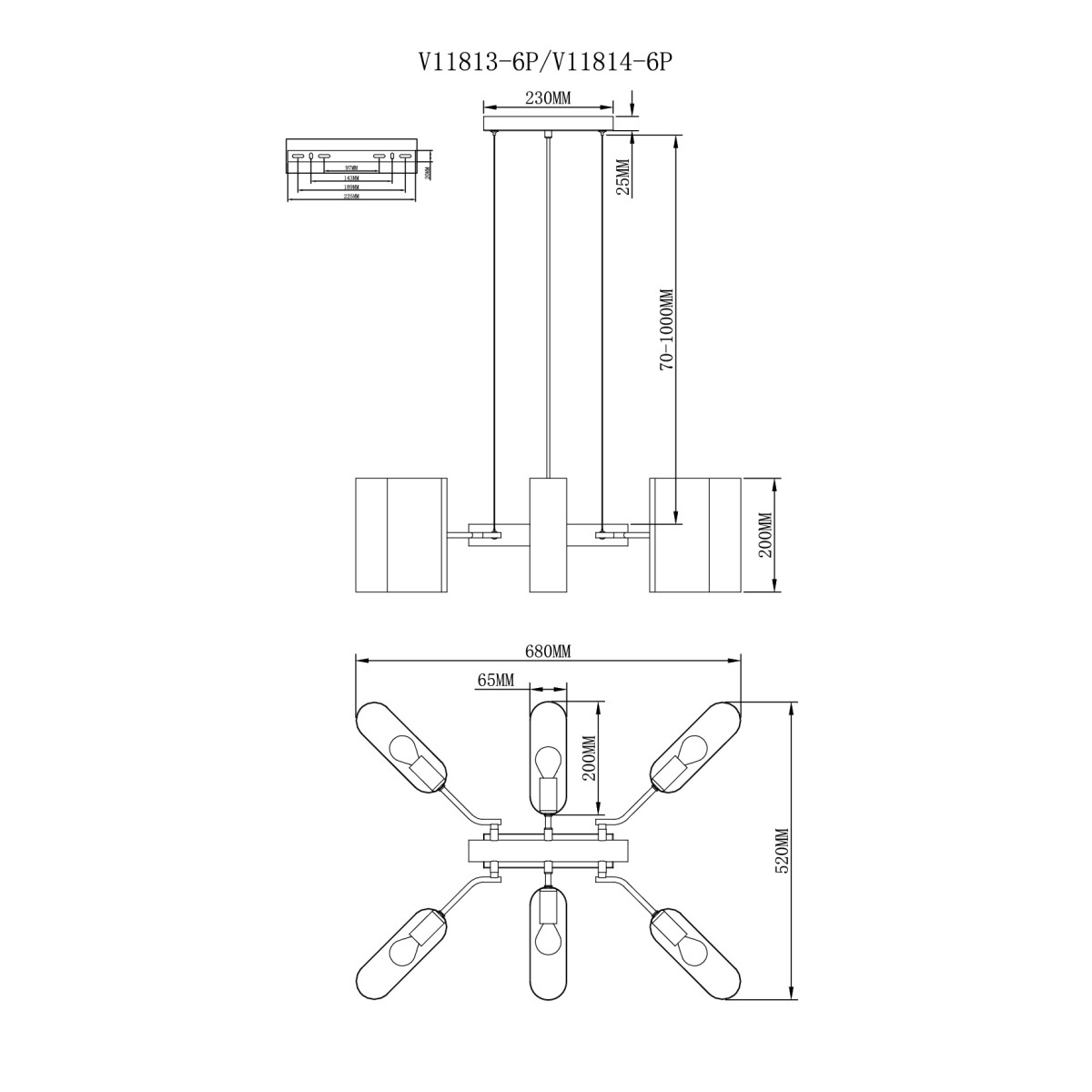 Люстра подвесная Moderli V11813-6P Metalicana