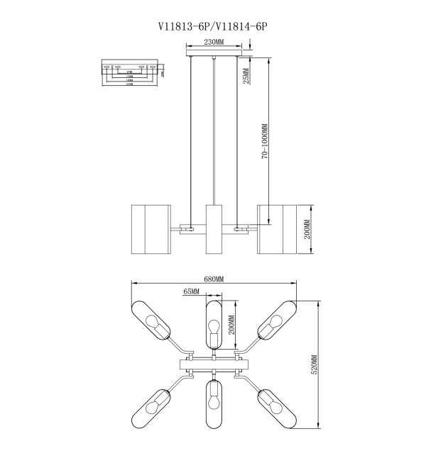 Люстра подвесная Moderli V11813-6P Metalicana